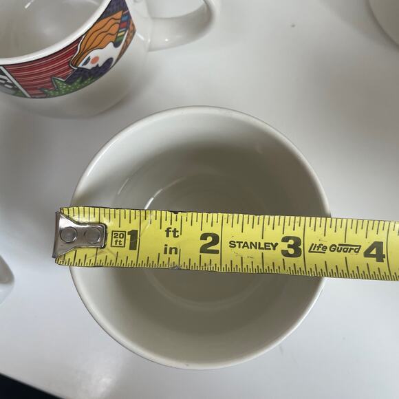 Vitromaster 1991 Metropolitan 4 Coffee Cups, Sugar Bowl & Lid Abstract Art - Picture 16 of 16